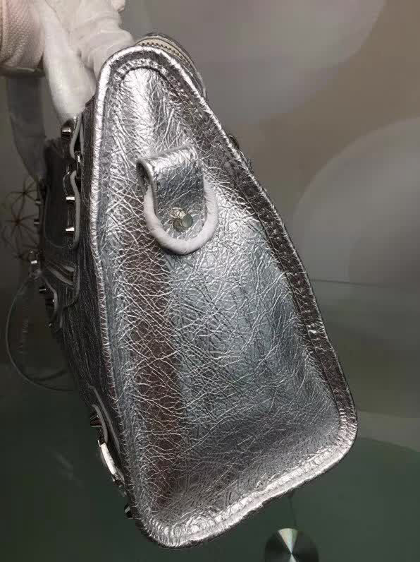 BALENCIAG巴黎世家 原版 義大利進口爆裂銀皮 新款 手提單肩斜挎包  BL1242